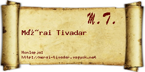 Mérai Tivadar névjegykártya